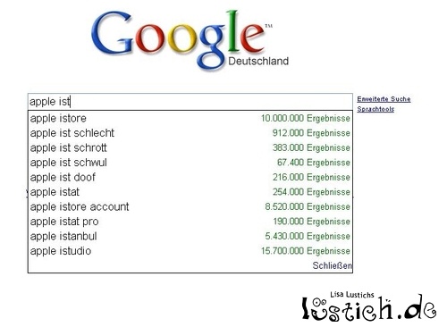 Google beleidigt Apple Google beleidigt Apple